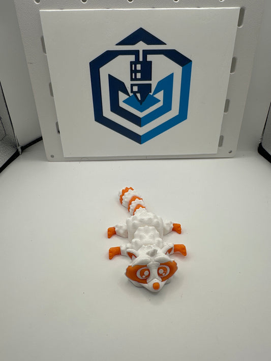 Raccoon mini white/orange